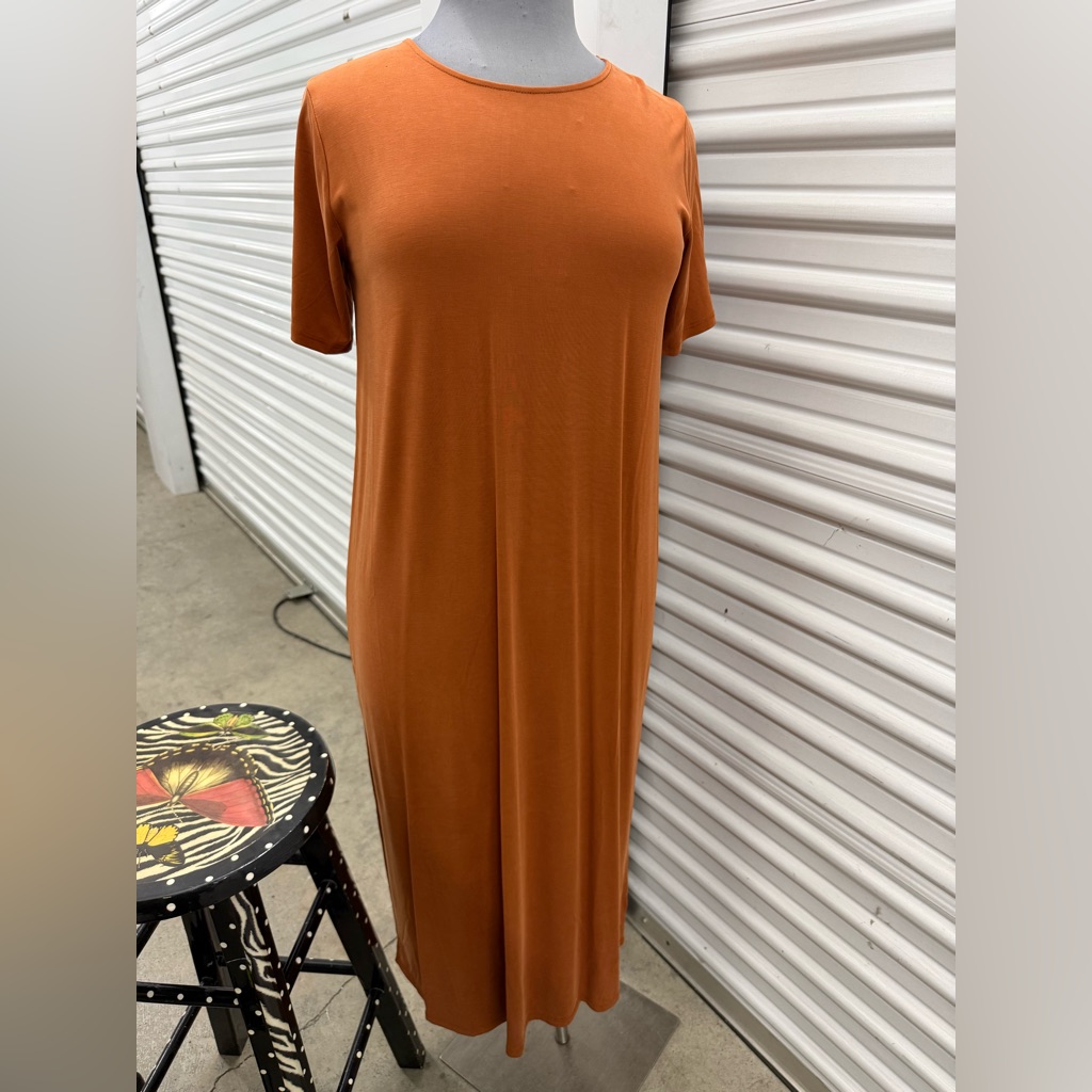 Zenana Modal Dress Terracotta Midi Maxi Tshirt T-Shirt Short Sleeve Tencel